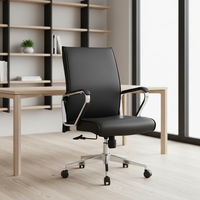 Chaise de bureau ergonomique pivotante en cuir, chaise de direction moderne de luxe, chaise de manager en PU avec accoudoirs, personnalisation possible