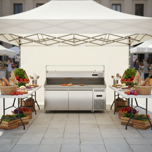 Under Counter Refrigerator Freezer Commercial Air <b>Cooled</b> No Frost Stainless Steel for Pizza Preparation and Salad <b>Bar</b> Pizza1 Pre - Product Image 4
