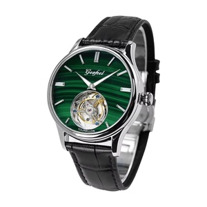 Gezfeel Luxury Men's Genuine Tourbillon <b>Watch</b> with Stainless Steel Case, Genuine Leather Strap, Sapphire Crystal Dial, 5BAR Wate - Product Image 2