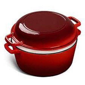 Venta Directa de Fábrica: Juego de Olla Holandesa y Sartén 2 en 1 de <span class=keywords><strong>Hierro</strong></span> <span class=keywords><strong>Fundido</strong></span> <span class=keywords><strong>Esmaltado</strong></span>, Cacerola para Estofar, Cocinar y Freír - Product Image 2