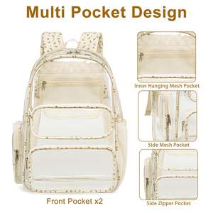 Sac à dos transparent en PVC épais de 17 pouces, sac à dos de jour transparent, imperméable, pour le travail, le contrôle de sécurité, les événements, sac de transport transparent - Product Image 5