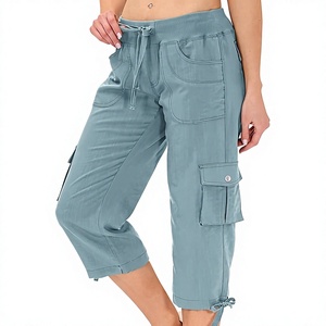 Pantalon Capri Cargo Femme OEM Personnalisé avec Multiples Poches, Coupe Ample Décontractée et Élégante, Léger, pour la Randonnée - Product Image 1