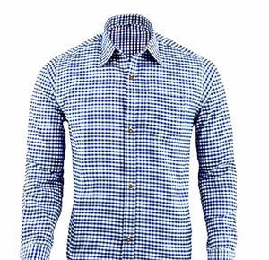 Chemise décontractée bavaroise bleue pour homme, en coton doux anti-boulochage, pour l'automne, du S au 4XL - Product Image 1