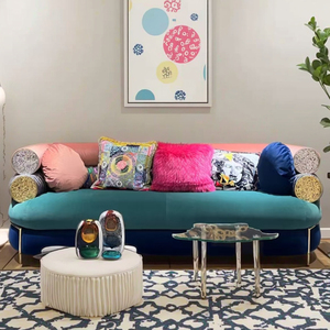 เฟอร์นิเจอร์ผ้าหรูหราทันสมัยสไตล์โมเดิร์นแบบ Tufted สำหรับห้องนั่งเล่น ห้องครัว ห้องโถง วิลล่า หรืออพาร์ตเมนต์ ห้องนั่งเล่นสุดหรู - Product Image 2