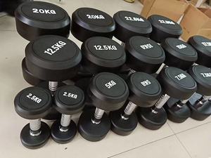 Ensemble d'haltères rondes personnalisées en caoutchouc vierge et fonte pour la musculation, en livres (<span class=keywords><strong>lbs</strong></span>) - Product Image 1