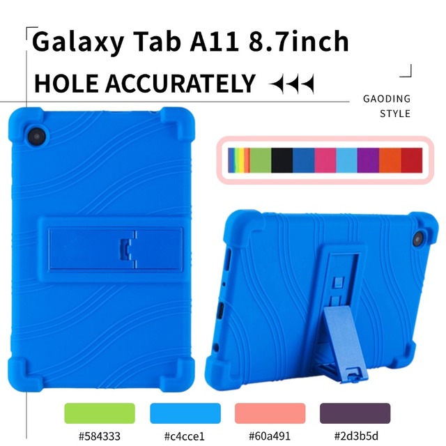 Tablet Silica Gel Case for Samsung Tab A11 X210 A9 X110 A8 A7 Lite 8.7 T220 T290 T387 T307 P200 Back Soft Bracket Silicone Cover
