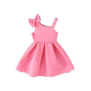 Squisito <span class=keywords><strong>elegante</strong></span> abito da principessa per bambine monospalla senza maniche traspirante <span class=keywords><strong>abbigliamento</strong></span> per bambini di più colori - Product Image 6