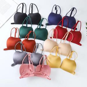 Soutien-gorge sexy pour femme, sans coutures, push-up, fermeture avant, tissé, respirant, écologique, antibactérien, bonnet 3/4, bretelles réglables - Product Image 1