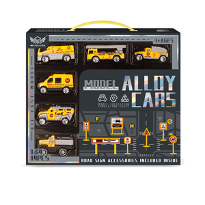PANDAS 1:64 <b>Small</b> Mini Alloy Car 14pcs Free-wheel Metal Vehicle Metal Truck Plastic <b>Sliding</b> Diecast Model Car Toy Set - Product Image 3