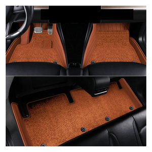 Tapis de sol sur mesure pour accessoires de voiture, <span class=keywords><strong>en</strong></span> cuir écologique, pour Tesla Model X 2016-2019, 7 places, double couche, tapis épais sur le dessus - Product Image 3