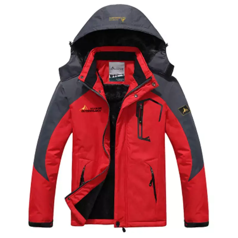 Chaqueta de esquí de montaña a prueba de viento para hombre, chaqueta de lluvia con capucha para hombre con capucha, soporte impermeable, carcasa suave larga para adultos