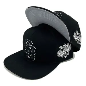 Alta qualidade Flat Brim Baseball Caps Fabricante Custom 3D Bordado Logotipo Sports Caps Para Homens E Mulheres Snapback Chapéus