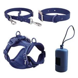 Nouveau harnais pour chien moyen et grand ensemble corde pour chien en PVC avec sangle de poitrine en caoutchouc et lumières pour colliers pour animaux de compagnie