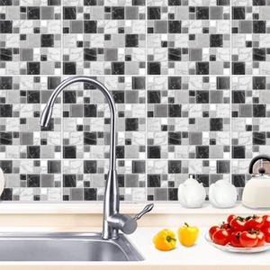 Carta da parati moderna 3D piastrelle bagno <span class=keywords><strong>bianco</strong></span> nero 3D dimensionale <span class=keywords><strong>adesivo</strong></span> impermeabile a prova di umidità adesivi murali per bagni - Product Image 5