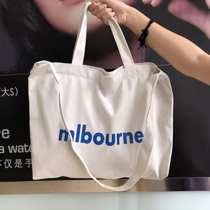 Venta caliente personalizada Rosa logotipo personalizado lona algodón Diagonal Span al por mayor compras bolsa sencilla - Product Image 5