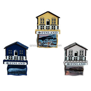 Magnete per Frigorifero Personalizzato a Forma di Piccola Casa in Legno, <span class=keywords><strong>Souvenir</strong></span> di Paesi e Città, <span class=keywords><strong>Turchia</strong></span> Germania Norvegia Canada, Magnete 3D in MDF a Forma di Chalet - Product Image 5