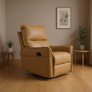 Poltrona Reclinabile Homeera in Pelle, Seduta Singola, Arredamento Moderno per Soggiorno, Cuscino Marrone, Schienale Imbottito, Braccioli Imbottiti - Product Image 2