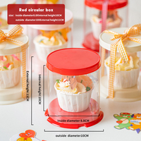 JL-662 petite boîte à gâteaux en plastique transparente ronde plateau de ventouses à Dessert jetable pour Cupcakes et petits emballages de produits de boulangerie