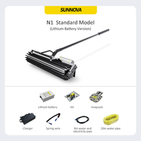 Machine de nettoyage de panneaux solaires SUNNOVA N1 étanche AC/Batterie 240W, brosse à rouleaux haute puissance, laveuse PV pour ferme solaire industrielle