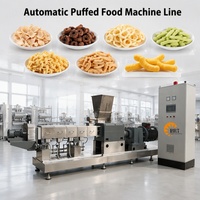 Ligne de production entièrement automatique de snacks soufflés pour bâtonnets de maïs et boules de maïs, extrudeuse bivis