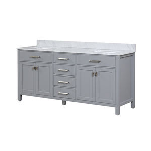 Meuble-lavabo de salle de bain moderne haut de gamme en contreplaqué de 72 pouces avec lavabo en céramique, résistant à l'eau, caractéristiques pour meuble-lavabo de salle de bain - Product Image 3