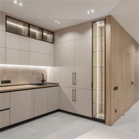 Armoires de cuisine modulaires personnalisées CBMmart avec plan de travail en résine et robinet mural, 1 ensemble