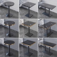 Table carrée en ardoise commerciale au design moderne pour bar, café, bistro, magasin de thé au lait, longue table de loisirs