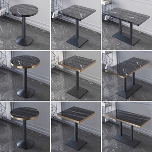 Mesa cuadrada de pizarra comercial de diseño moderno para Bar, cafetería, comedor, <span class=keywords><strong>bistro</strong></span>, tienda de té con leche, mesa pequeña larga de ocio - Product Image 3
