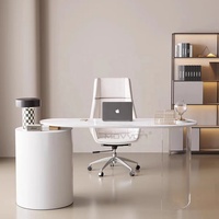 Nouveau bureau moderne crème vent léger luxe blanc et base acrylique