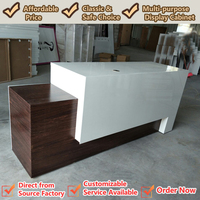 Comptoir de réception moderne minimaliste, écologique, durable, en bois peint, hauteur 85 cm, largeur personnalisable pour salon de beauté