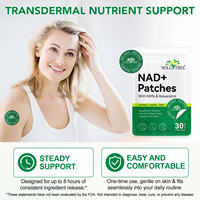 Parches Corporales Redondos SOLOTREE NAD+ (30 Piezas) con Resveratrol para Antienvejecimiento, Favorecen la Reparación Celular y Aclaran la Piel Opaca