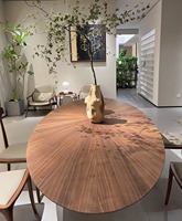Table de salle à manger ovale moderne en bois, style 'Flying Saucer', très tendance, pour villa design, grand appartement, bureau, style italien simple