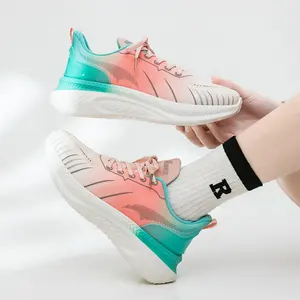 Customized Own Brand Female Soft Sole Outdoor Sport Sneakers Unisex Breathable Running Shoes Fitness Shoes