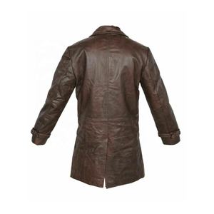 Manteau et vestes respirants de mode en cuir PU brun-long - Product Image 2