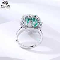 EMEJEWE Damen 18K Massivgold Kultivierter Smaragdgrüner Ring-Anhänger Zweifach Verwendbar Luxuriöse Hochzeits- & Party-Version
