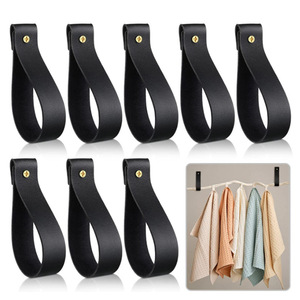 Cross-border spot leather <b>wall</b> <b>hooks</b> for living room, kitchen, and bathroom towel racks/cabinet leather handles - Product Image 2