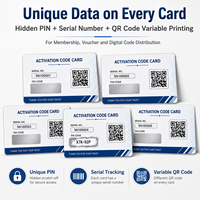 Carte-cadeau avec code d'activation personnalisé, numéro PIN et numéro de série cachés pour l'adhésion et la rédemption