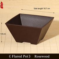 Pot de fleurs carré en résine de style chinois avec plusieurs trous de drainage, jardinière pour usage domestique pour les plantes succulentes, les cactus, les bonsaïs