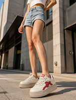 Baskets plateforme rétro pour femmes, semelle épaisse 4 cm, à lacets, style décontracté, en stock, personnalisables OEM, usine de Wenzhou
