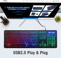 Latest Cheap and Flexible Notebook Computer Teclado Gamer Delux Multimedia RGB Computer PC OEM RGB Gaming Keyboard