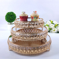 Présentoir à Desserts Miroir en Gros, Support à Gâteau de Mariage, Présentoir à Cupcakes 3 Pièces, Fournitures de Décoration de Gâteaux pour Mariage et Fête d'Anniversaire
