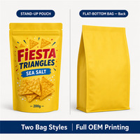 Bolsas de Embalaje de Alimentos Personalizadas con Ventana, Cierre Resellable y Fondo Plano para Tortillas de Maíz y Salsa