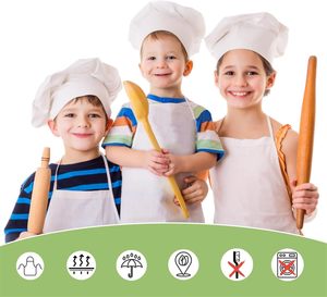 Delantal desechable no tejido, juego de sombreros de chef, delantales de cocina para adultos, sombreros de panadería ajustables para cocina, hornear - Product Image 3
