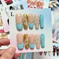 Faux ongles en gel à presser populaires style côtier, couvrance totale, fournisseur vérifié