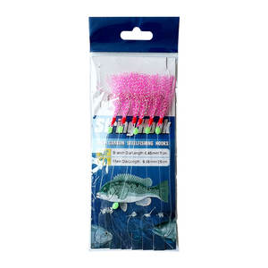 طقم 6 قطع من خطافات صيد السمك في مياه البحر مع خرز مضيء، خطافات صيد الحبار والكارب بتصميم دائري ومسنن - Product Image 1