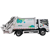Camion compacteur de déchets diesel Dongfeng 4x2 7,5 m³ avec transmission manuelle et dispositif de levage de bacs