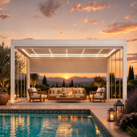 Pergola bioclimatique en aluminium motorisée, couverture de patio extérieure de luxe pour jardin, cour arrière, projets personnalisés