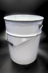 Seau conique en tôle de 27 litres, diamètre 292x445 mm, personnalisable, avec couvercle à oreilles ou à loquet et doublure intérieure en plastique - Product Image 1