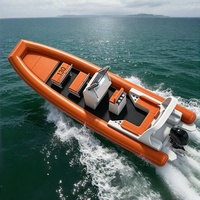 Bateau semi-rigide gonflable SP860 en fibre de verre, certifié SOLAS, 860 cm, pour transport de personnel, offshore, côtier, usage commercial et de travail