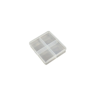 Transparent 4 Compartment Plastic <b>Storage</b> <b>Box</b> Square 9.3x8.3x1.9cm For Jewelry Electronics <b>Small</b> Parts Organizing - Product Image 5